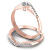 Princess and Round Diamonds 0.60CT Bridal Set in 18KT Rose Gold