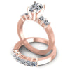Princess And Pear Cut Diamonds Bridal Set in 18KT Rose Gold