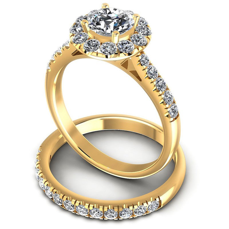 Round Diamonds 1.45CT Bridal Set in 14KT Rose Gold
