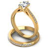 Round And Emerald Cut Diamonds Bridal Set in 14KT Rose Gold