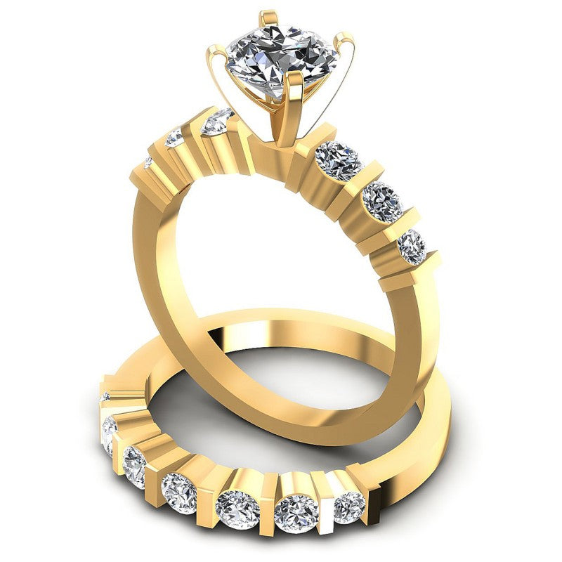 Round Diamonds 1.35CT Bridal Set in 14KT Rose Gold