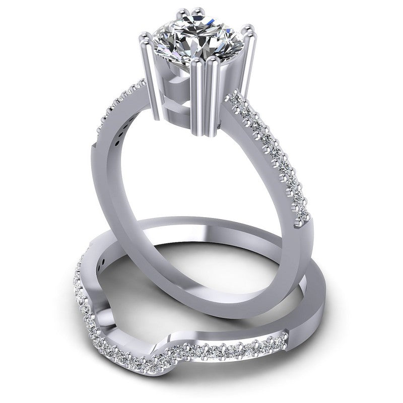 Round Cut Diamonds Bridal Set in 14KT Rose Gold