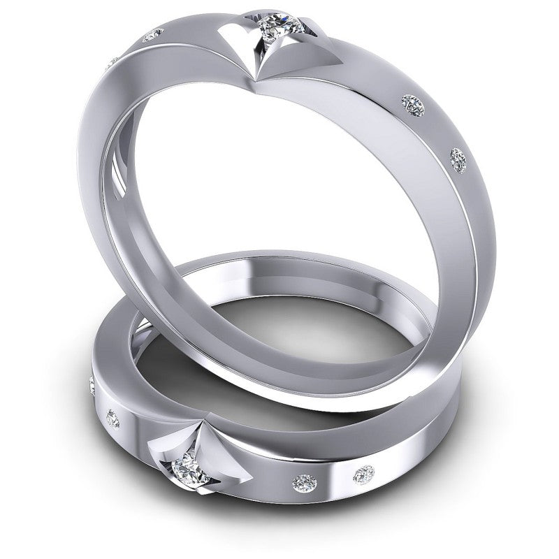 Round Cut Diamonds Wedding Sets in 14KT Rose Gold