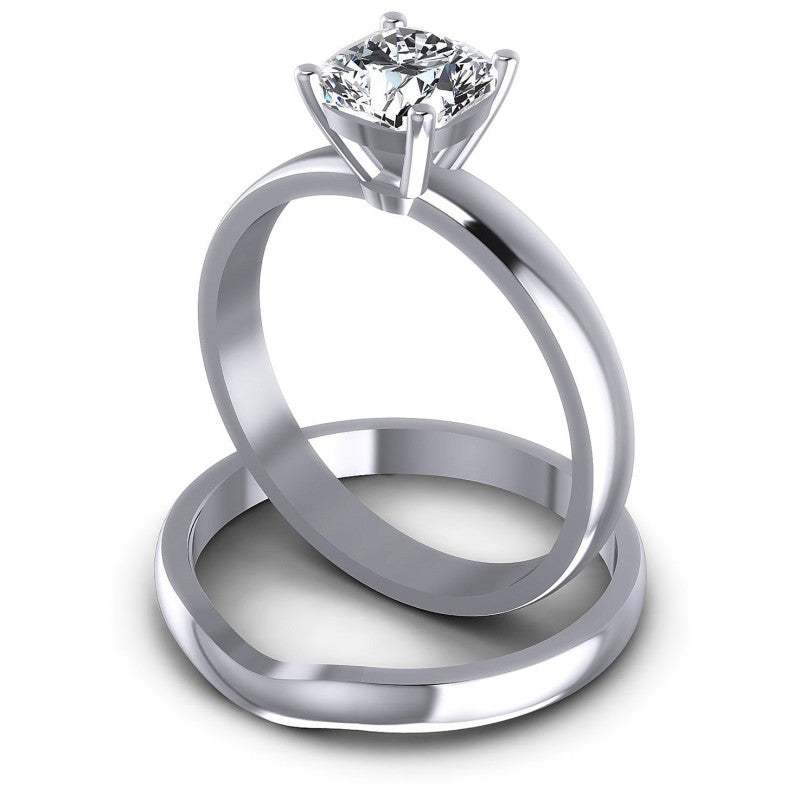 Cushion Cut Diamonds Bridal Set in 14KT Rose Gold