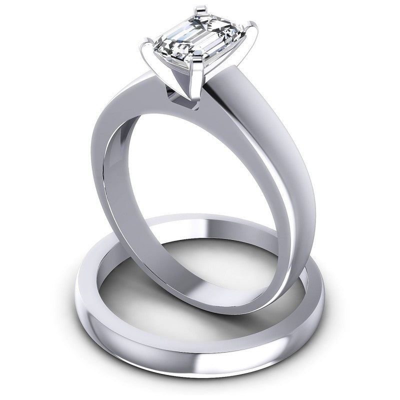 Emerald Cut Diamonds Bridal Set in 14KT Rose Gold