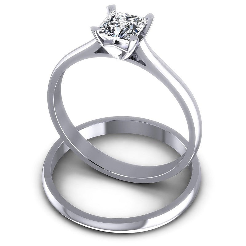 Princess Cut Diamonds Bridal Set in 14KT Rose Gold