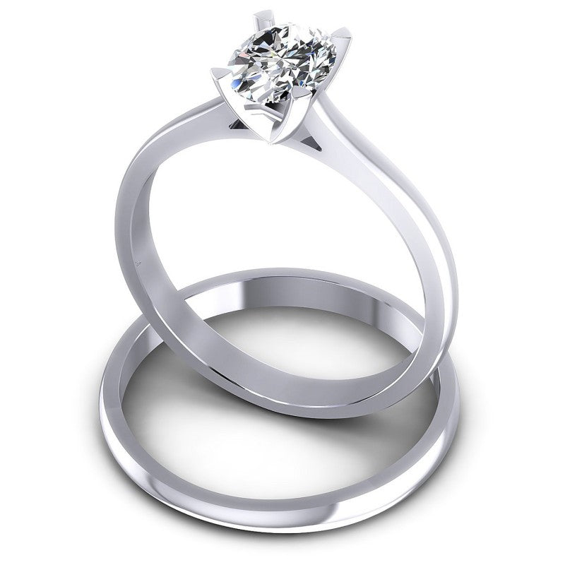 Oval Cut Diamonds Bridal Set in 14KT Rose Gold
