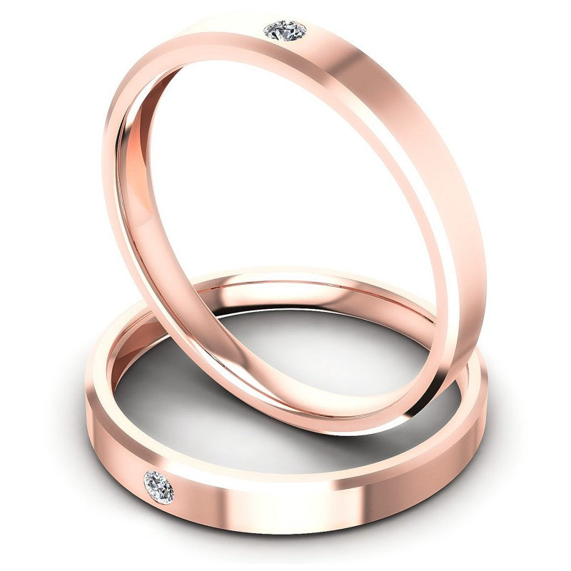 Round Cut Diamonds Wedding Sets in 18KT Rose Gold