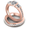 Round And Oval And Princess Cut Diamonds Bridal Set in 18KT Rose Gold