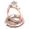 Baguette And Princess Cut Diamonds Bridal Set in 18KT Rose Gold