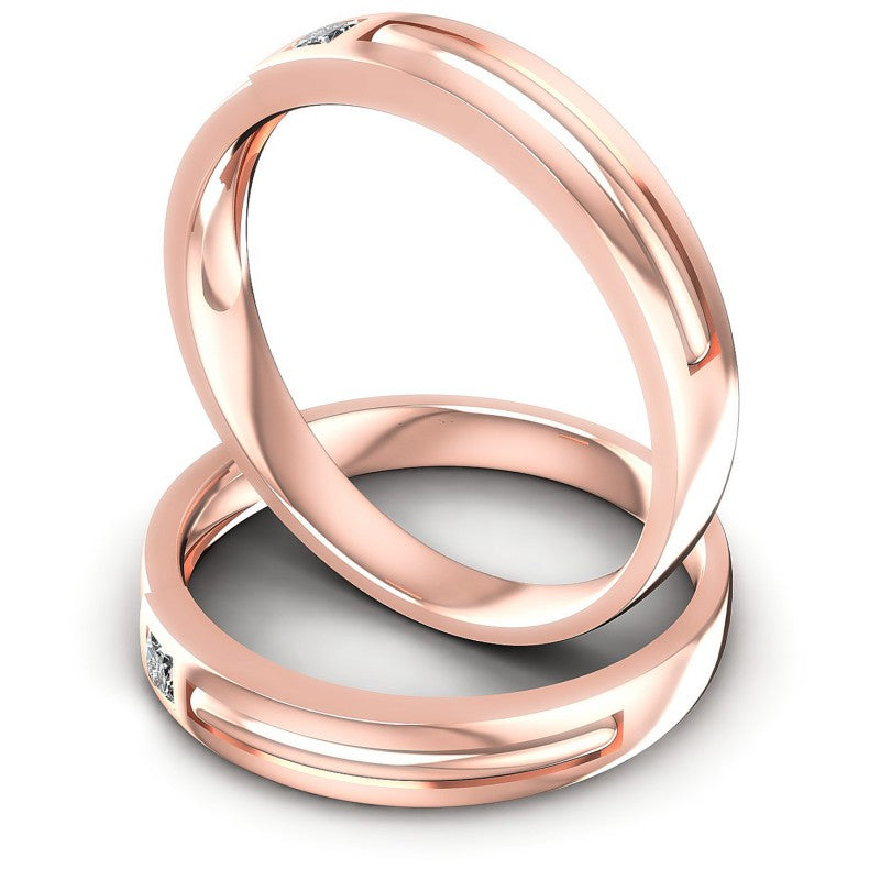 Princess Cut Diamonds Wedding Sets in 18KT Rose Gold