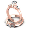 Baguette And Pear Cut Diamonds Bridal Set in 18KT Rose Gold