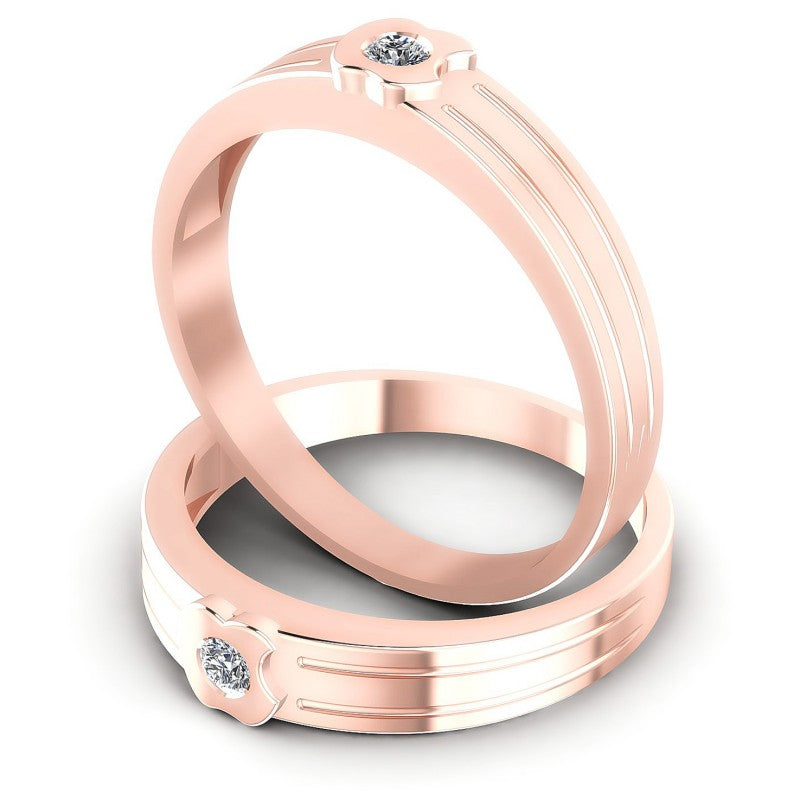 Round Cut Diamonds Wedding Sets in 18KT Rose Gold