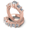 Princess And Cushion Cut Diamonds Bridal Set in 18KT Rose Gold