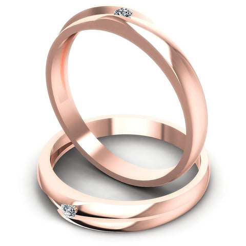 Princess And Round Cut Diamonds Wedding Sets in 18KT Rose Gold