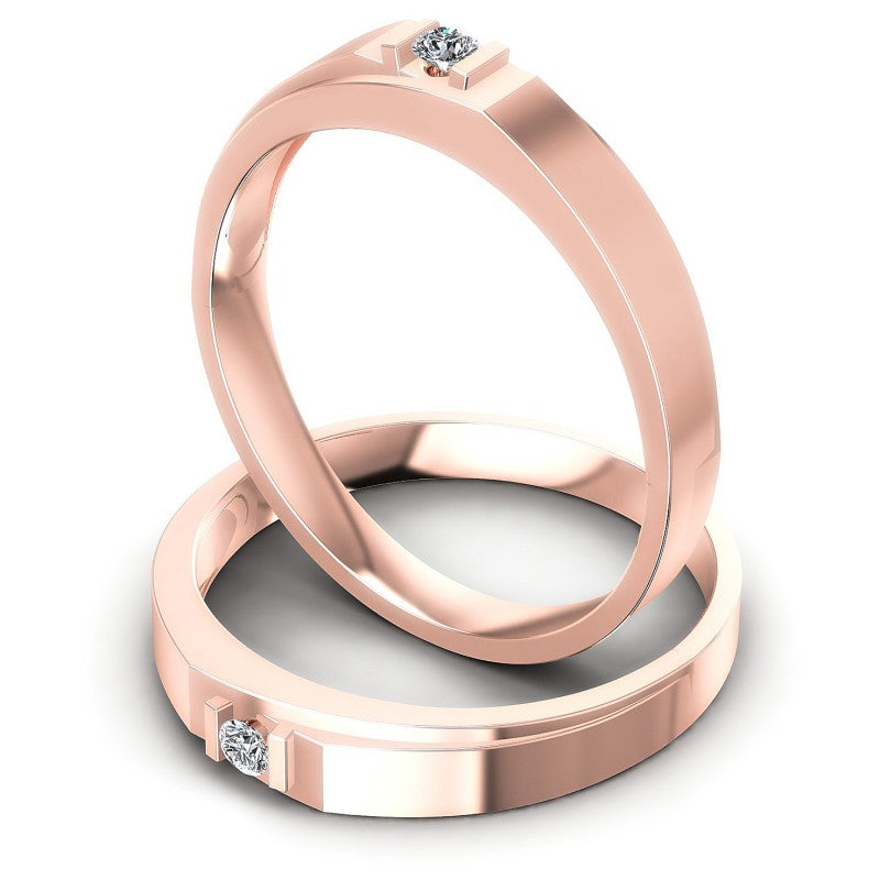 Round Cut Diamonds Wedding Sets in 18KT Rose Gold