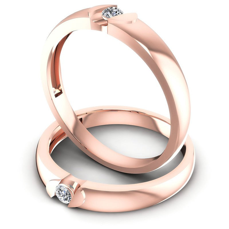 Round Cut Diamonds Wedding Sets in 18KT Rose Gold