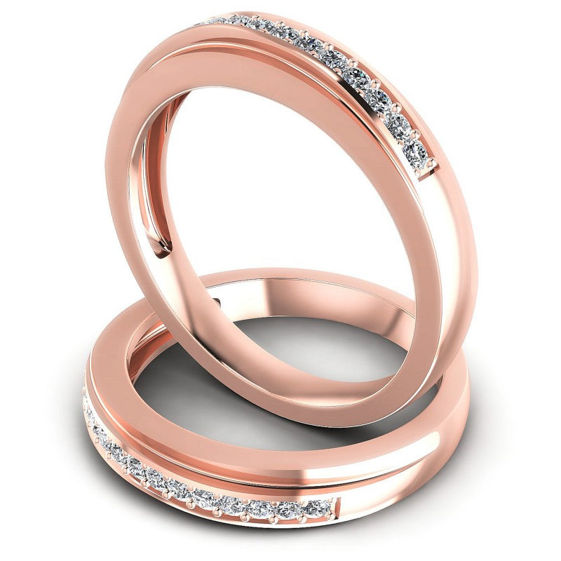 Round Cut Diamonds Wedding Sets in 18KT Rose Gold