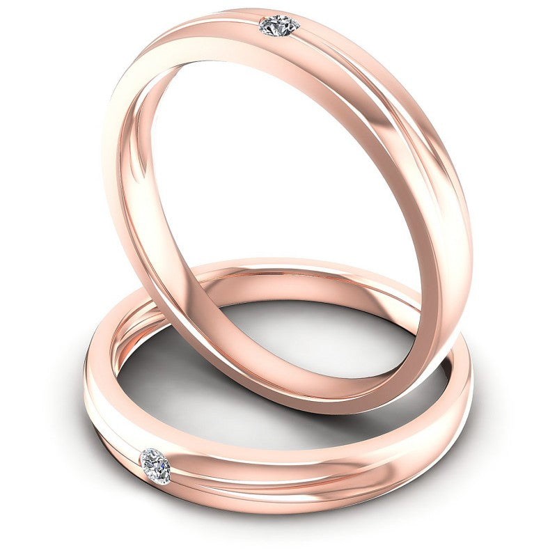 Round Cut Diamonds Wedding Sets in 18KT Rose Gold