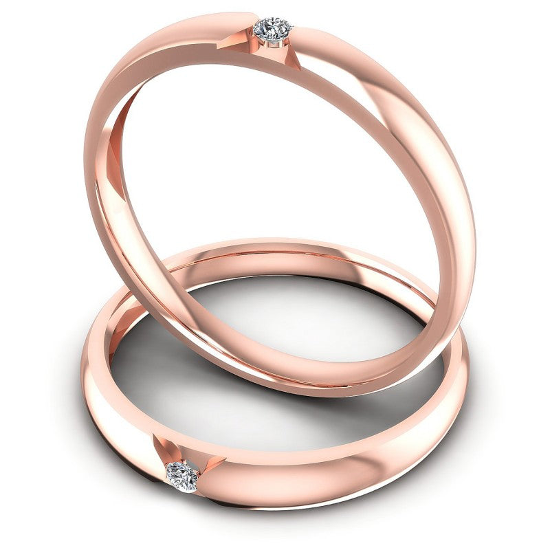 Round Cut Diamonds Wedding Sets in 18KT Rose Gold