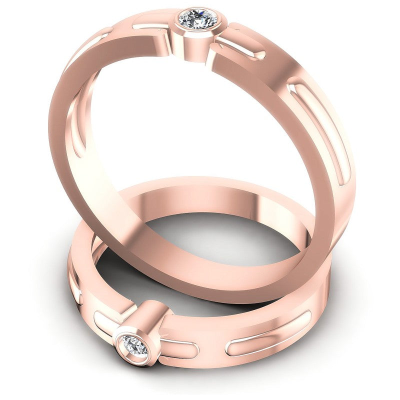 Round Cut Diamonds Wedding Sets in 18KT Rose Gold