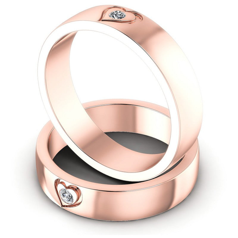 Round Cut Diamonds Wedding Sets in 18KT Rose Gold