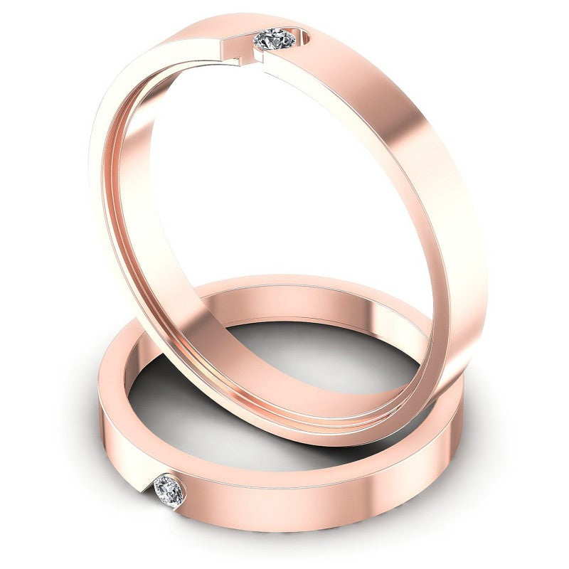 Round Cut Diamonds Wedding Sets in 18KT Rose Gold