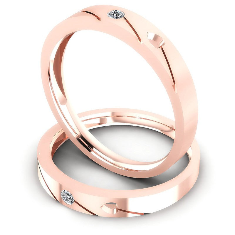 Round Cut Diamonds Wedding Sets in 18KT Rose Gold