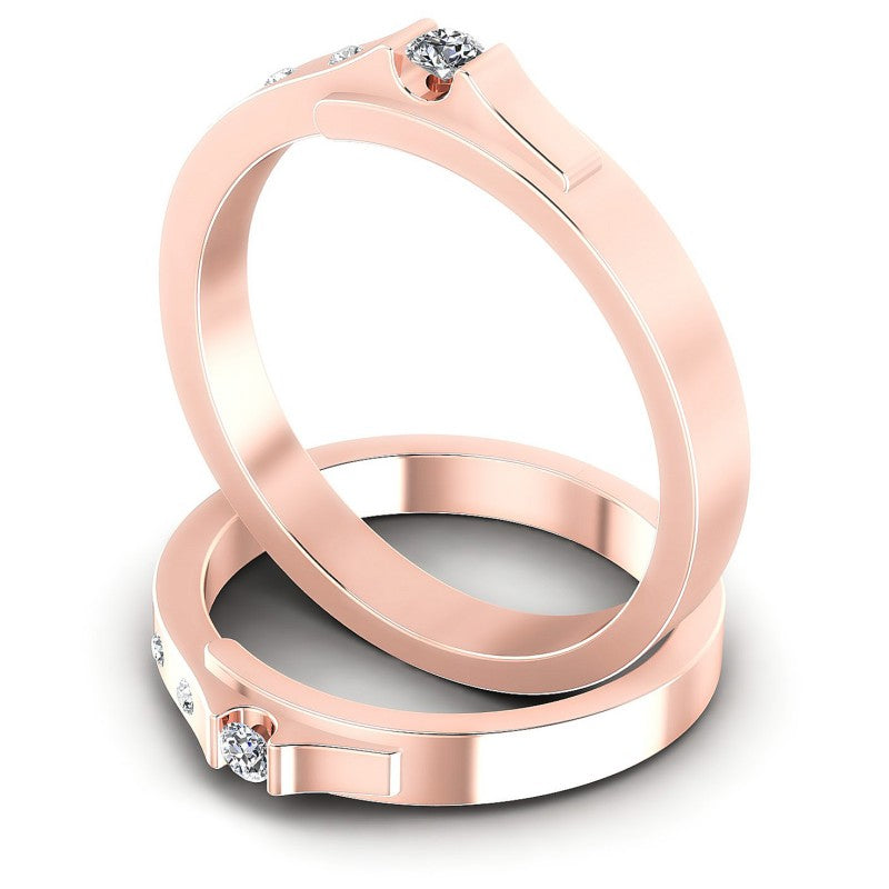 Round Cut Diamonds Wedding Sets in 18KT Rose Gold