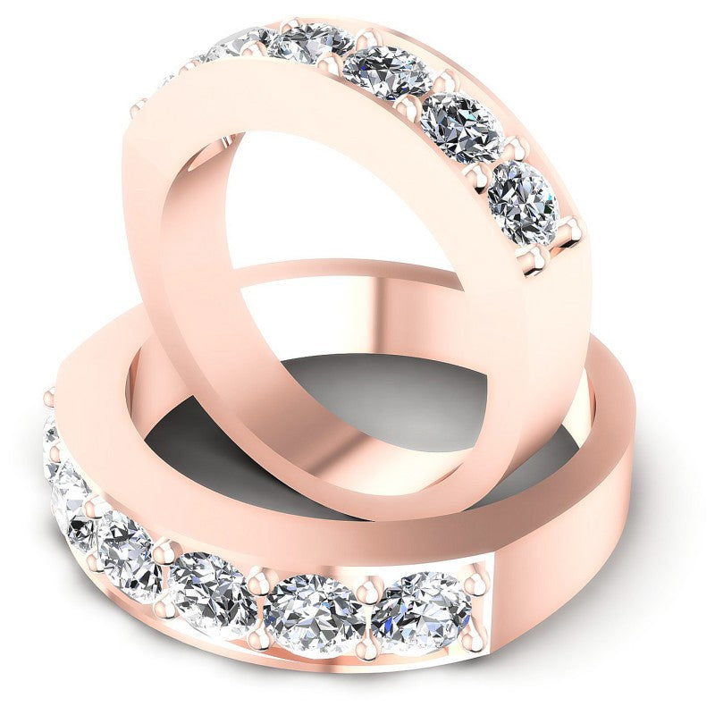 Round Cut Diamonds Wedding Sets in 18KT Rose Gold