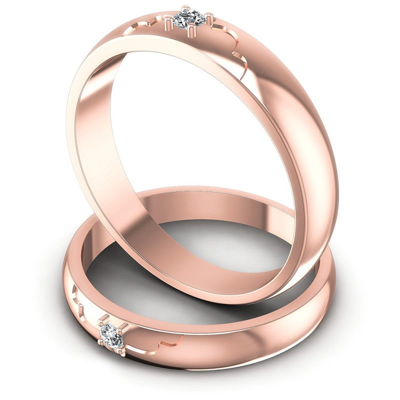 Round Cut Diamonds Wedding Sets in 18KT Rose Gold