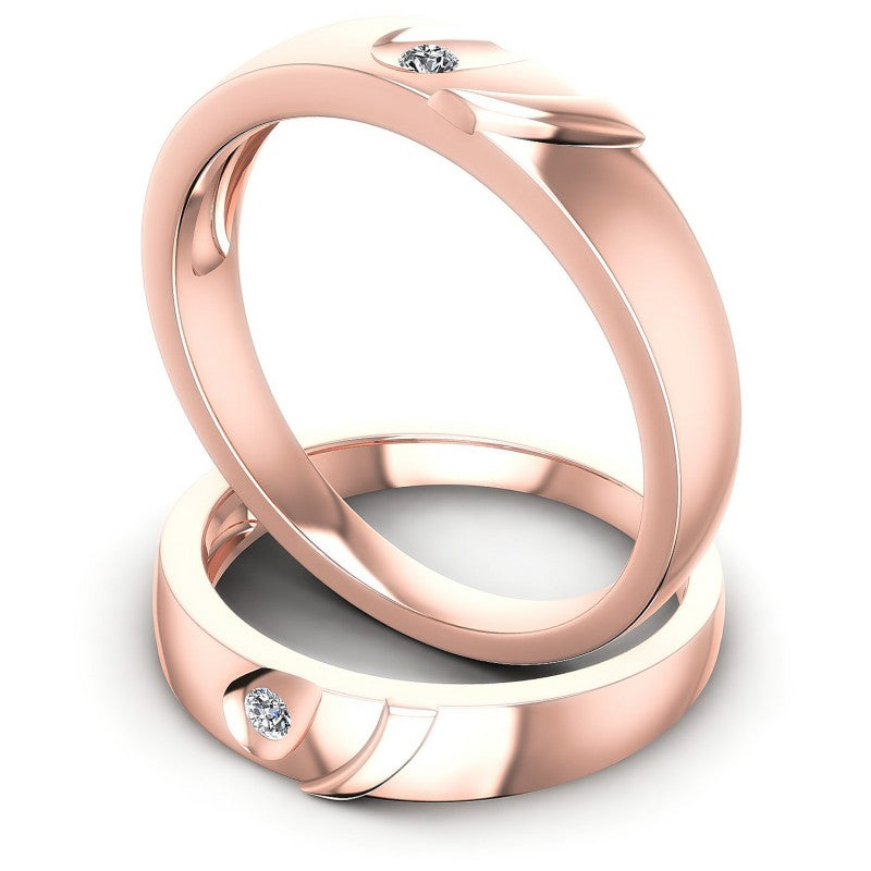 Round Cut Diamonds Wedding Sets in 18KT Rose Gold