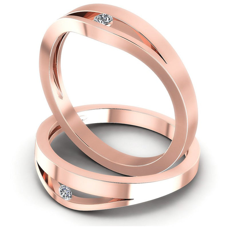 Round Cut Diamonds Wedding Sets in 18KT Rose Gold