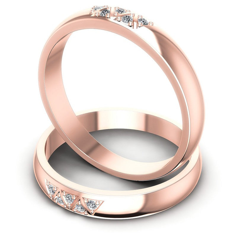 Round Cut Diamonds Wedding Sets in 18KT Rose Gold