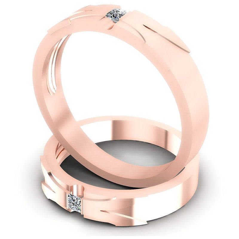 Princess Cut Diamonds Wedding Sets in 18KT Rose Gold