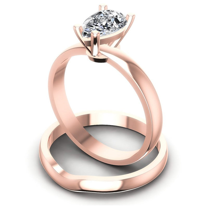 Pear Cut Diamonds Bridal Set in 18KT Rose Gold