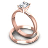 Emerald Cut Diamonds Bridal Set in 18KT Rose Gold