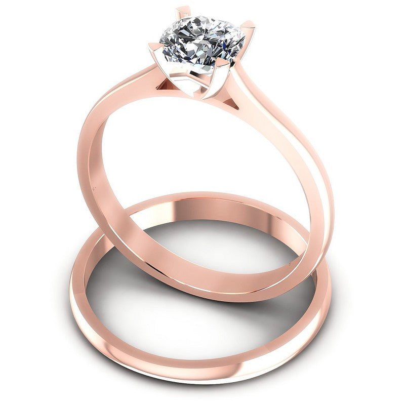 Cushion Cut Diamonds Bridal Set in 18KT Rose Gold