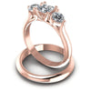 Princess And Round Cut Diamonds Bridal Set in 18KT Rose Gold