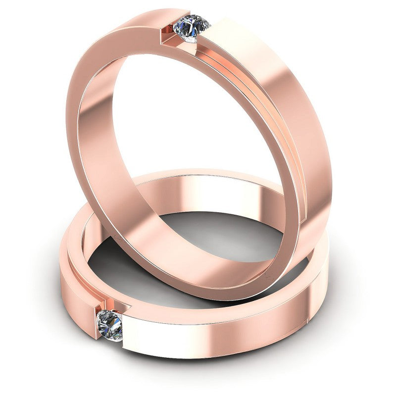 Round Cut Diamonds Wedding Sets in 18KT Rose Gold