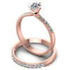 Round And Pear Cut Diamonds Bridal Set in 18KT Rose Gold