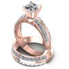 Princess Cut Diamonds Bridal Set in 18KT Rose Gold