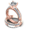 Princess And Oval Cut Diamonds Bridal Set in 18KT Rose Gold