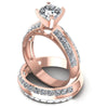 Princess And Cushion Cut Diamonds Bridal Set in 18KT Rose Gold