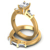 Baguette And Emerald Cut Diamonds Bridal Set in 14KT Rose Gold