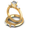 Baguette And Round And Cushion Cut Diamonds Bridal Set in 14KT Rose Gold