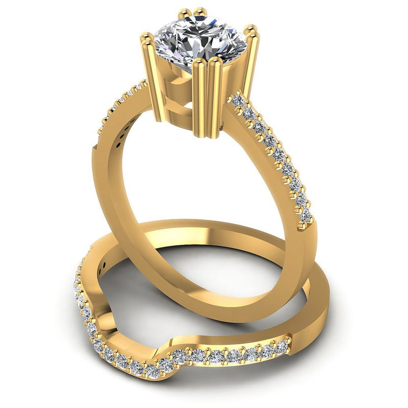 Round Cut Diamonds Bridal Set in 14KT Rose Gold