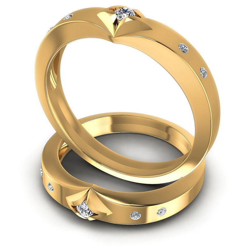 Round Cut Diamonds Wedding Sets in 14KT Rose Gold