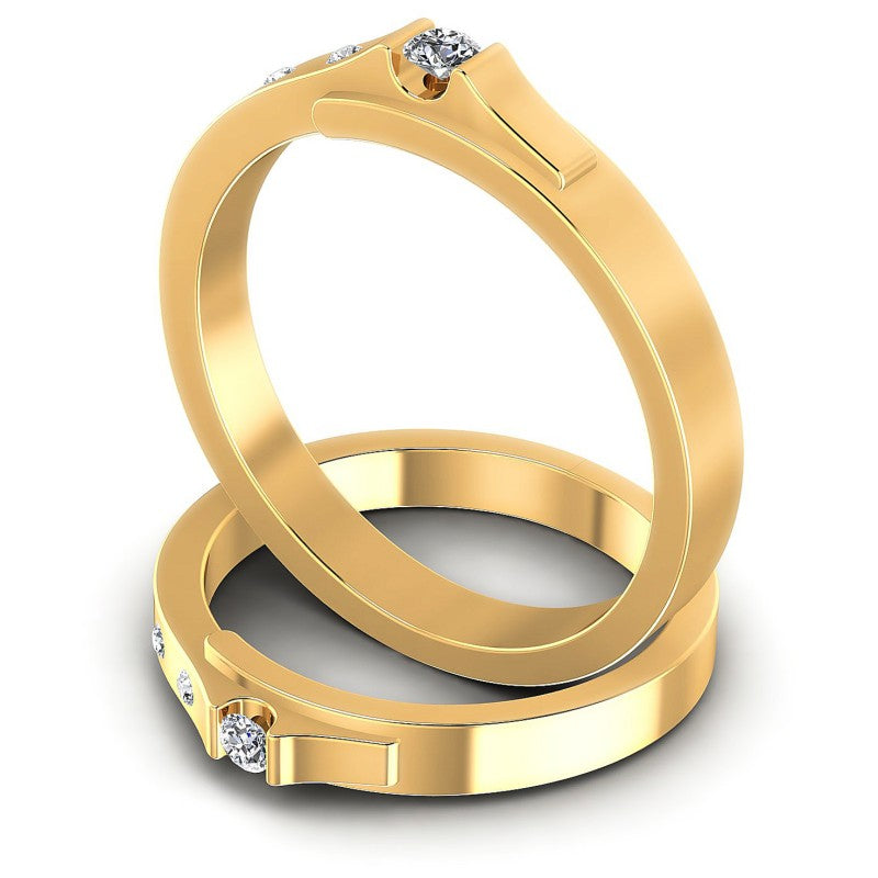 Round Cut Diamonds Wedding Sets in 14KT Rose Gold