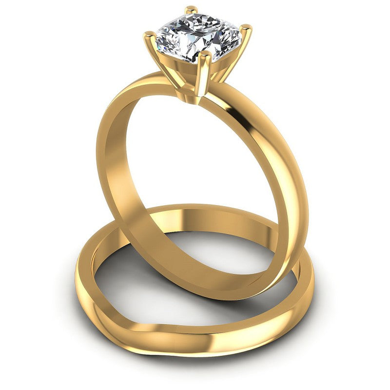 Cushion Cut Diamonds Bridal Set in 14KT Rose Gold